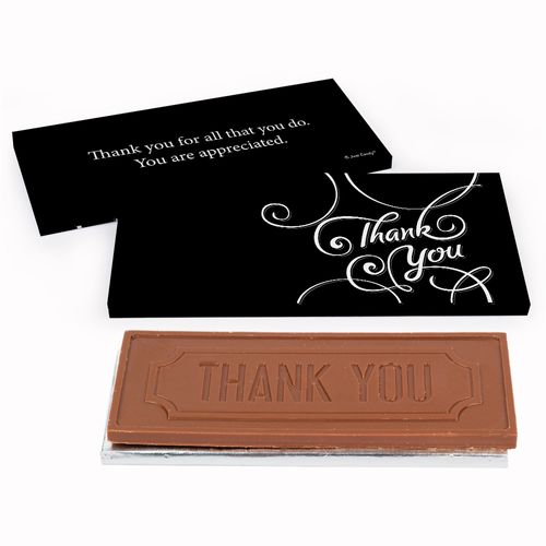 Deluxe Personalized Script Business Thank You Chocolate Bar in Gift Box
