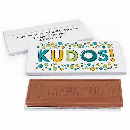 Deluxe Personalized Kudos Business Thank You Chocolate Bar in Gift Box