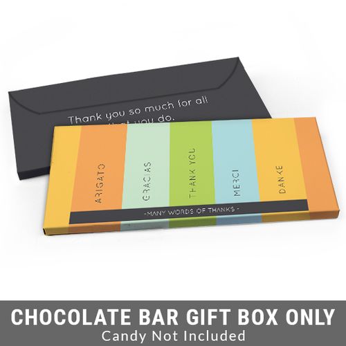 Deluxe Personalized Multi Language Business Thank You Candy Bar Favor Box