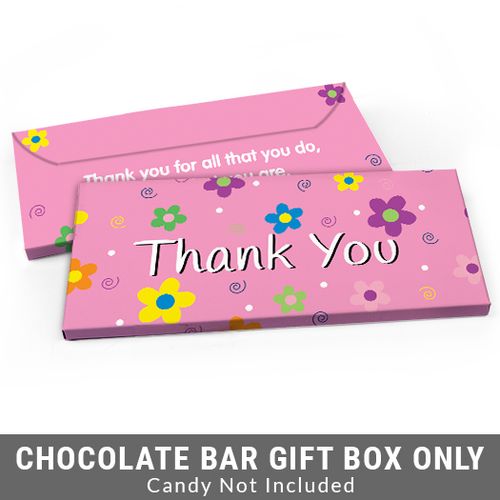 Deluxe Personalized Flowers Business Thank You Candy Bar Favor Box