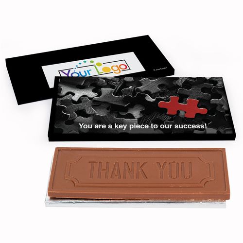 Deluxe Personalized Add Your Logo Business Thank You Chocolate Bar in Gift Box