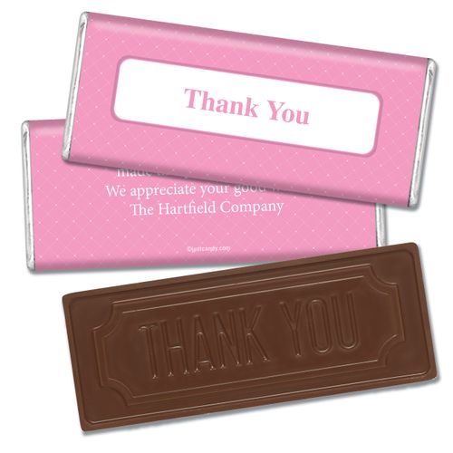 Thank You Personalized Embossed Chocolate Bar Classic Crisscross
