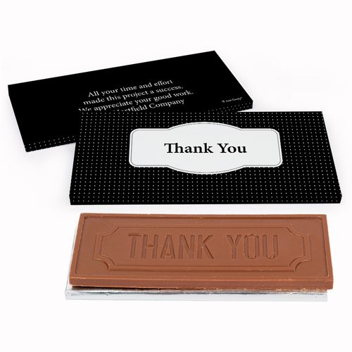 Deluxe Personalized Pin Dots Business Thank You Chocolate Bar in Gift Box