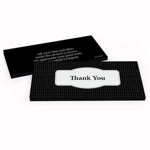 Deluxe Personalized Pin Dots Business Thank You Hershey's Chocolate Bar in Gift Box