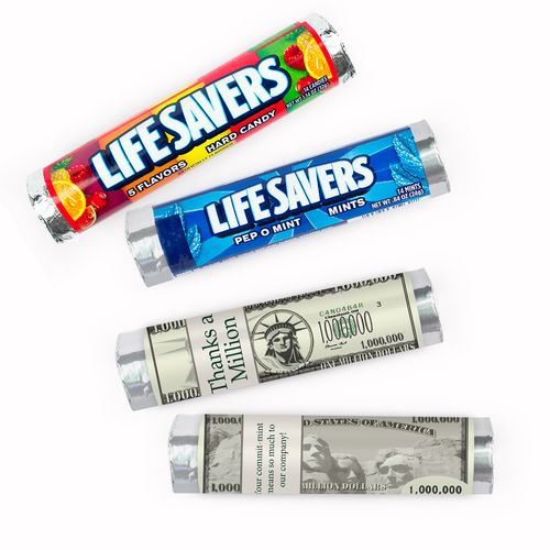 Personalized Thank You Thanks a million Lifesavers Rolls (20 Rolls)