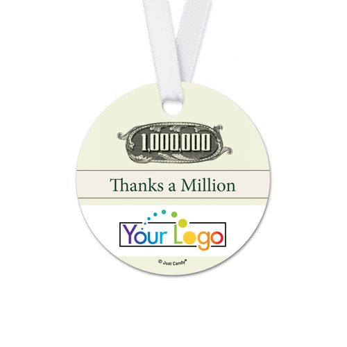 Personalized Thank You To the Point Round Favor Gift Tags (20 Pack)