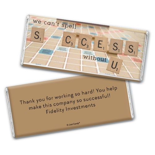 Personalized Chocolate Bar Wrappers Only - Thank You Scrabble Success