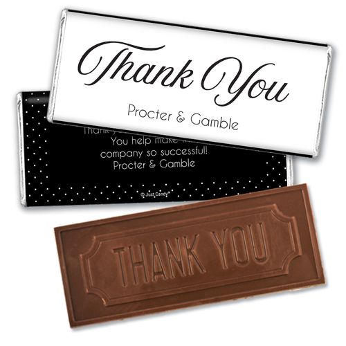 Personalized Dotted Thank you Embossed Chocolate Bar & Wrapper