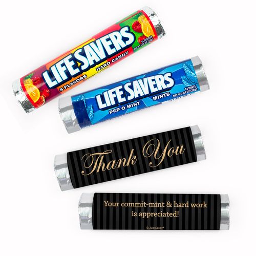 Personalized Thank You Pinstripe Lifesavers Rolls (20 Rolls)