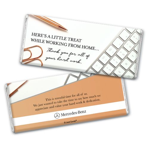 Personalized Working From Home Thank You with Logo Chocolate Bars