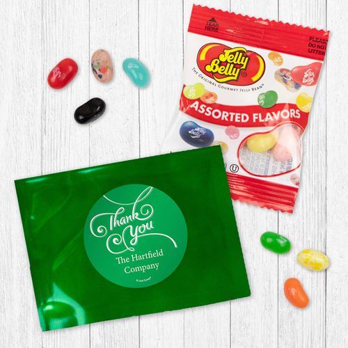Personalized Thank You Swirl - Jelly Belly Assorted Jelly Beans