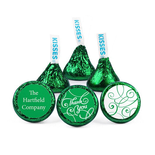 Personalized Thank You Swirls Hershey's Kisses - Whcandy.com