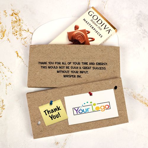 Deluxe Personalized Business Add Your Logo Godiva Chocolate Bar in Gift Box