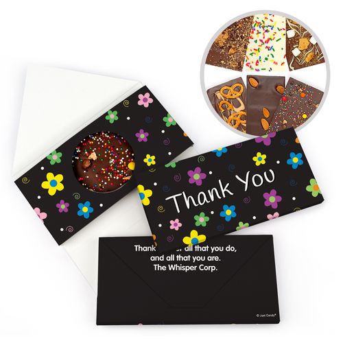 Personalized Flowers Thank You Gourmet Infused Belgian Chocolate Bars (3.5oz)
