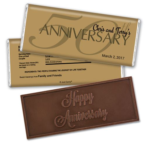 Simple AnniversaryEmbossed Happy Anniversary Bar Personalized Embossed Chocolate Bar Assembled