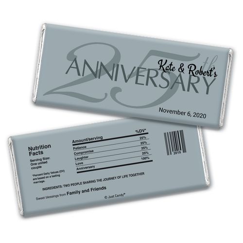 Anniversary Party Favors Personalized Chocolate Bar Wrappers 25th Anniversary Chocolate Favor