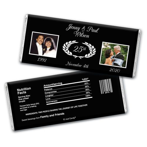 Today & Yesterday Anniversary Favors Personalized Candy Bar - Wrapper Only
