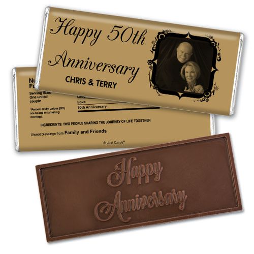 Anniversary Party Favors Personalized Embossed Chocolate Bar 50th Anniversary Candy - Tomorrow & Forever Party Favors & Wrapper
