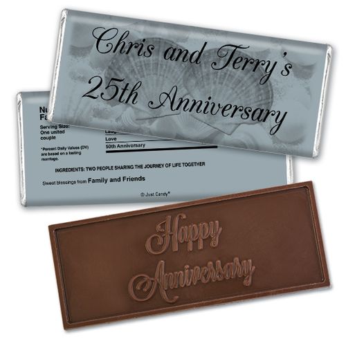 Anniversary Party Favors Personalized Embossed Chocolate Bar Chocolate & Wrapper Two of a Kind Anniversary Favors