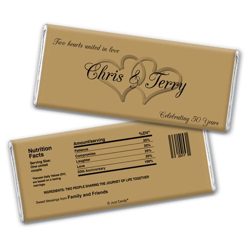 Anniversary Party Favors Personalized Chocolate Bar Wrappers Chocolate & Wrapper Always My One Anniversary Favors