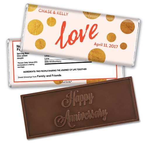 Embossed Happy Anniversary Bubbling Love Anniversary Favors