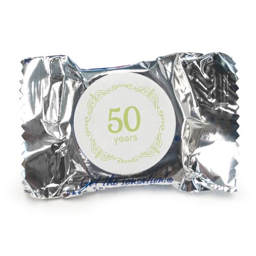 Anniversary Party Favors Green Swirls 50th Peppermint Patties