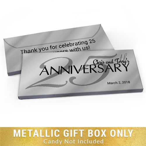 Deluxe Personalized Classic 25th Anniversary Candy Bar Favor Box