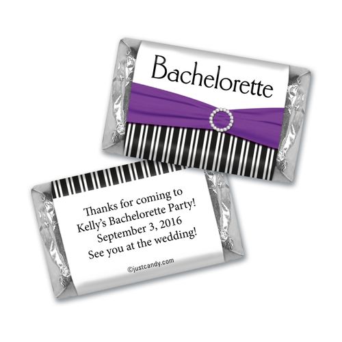 Bachelorette Party Favor Personalized HERSHEY'S MINIATURES Glamour Stripes and Bow
