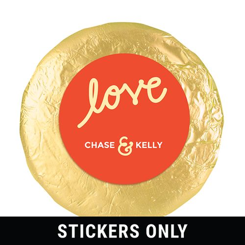 Personalized Wedding Script Love 1.25" Sticker (48 Stickers)