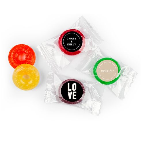Personalized 5 Flavor Hard Candy Bold Love Wedding Favors