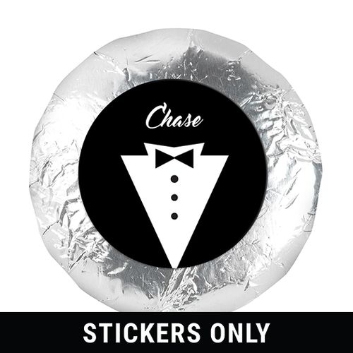 Personalized Wedding Groom's Tuxedo 1.25" Sticker (48 Stickers)