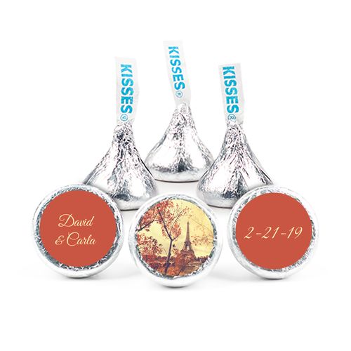 Personalized 3/4" Sticker Paris in the Fall Wedding Favors