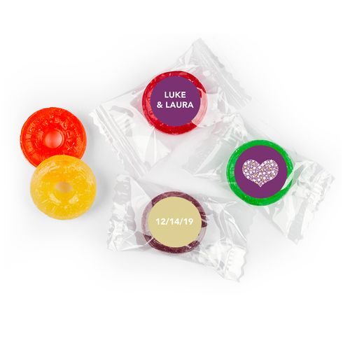 Personalized 5 Flavor Hard Candy Heart of Life Wedding Favors