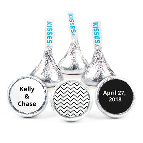 Personalized HERSHEY'S KISSES Chevron Party Wedding Favors