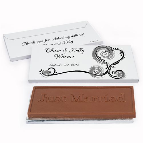 Deluxe Personalized Regal Elegance Wedding Chocolate Bar in Gift Box