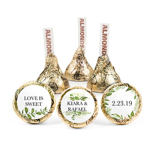 Personalized Wedding Reception Whimsical Greenery Hershey's Kisses