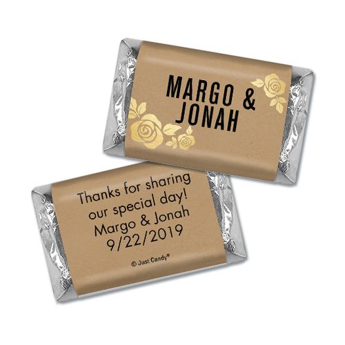 Personalized Wedding Golden Roses Hershey's Miniatures