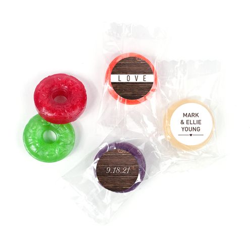 Personalized Wedding Rustic Love LifeSavers 5 Flavor Hard Candy