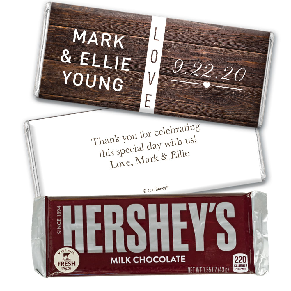 Personalized Wedding Rustic Love Chocolate Bar & Wrapper - Whcandy.com