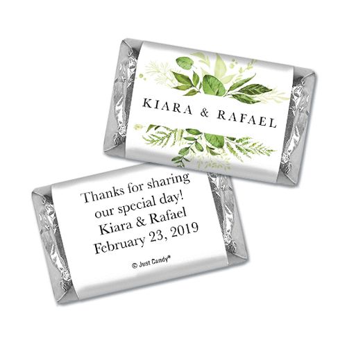 Personalized Wedding Botanical Greenery Hershey's Miniatures Wrappers