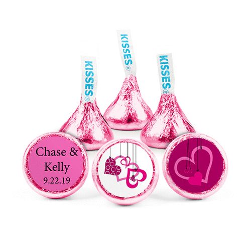 Personalized Wedding Reception Hanging Hearts Hershey's Kisses