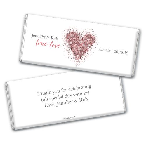 Personalized Wedding True Love Sparkles Chocolate Bar & Wrapper
