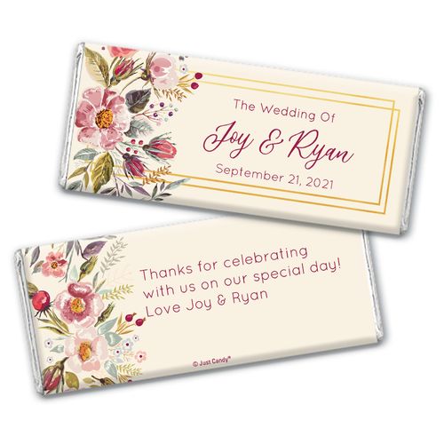 Personalized Blooming Bouquet Wedding Chocolate Bar Wrappers