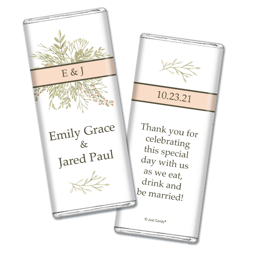 Wildflower Monogram Personalized Candy Bar Wrapper