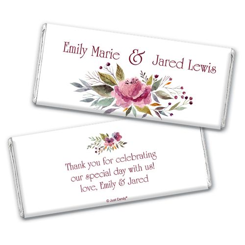 Personalized Flowering Affection Wedding Chocolate Bar Wrappers