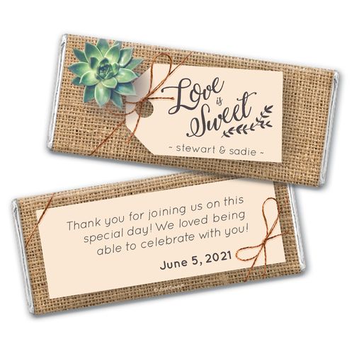 Personalized Sweet Burlap Wedding Chocolate Bar Wrappers