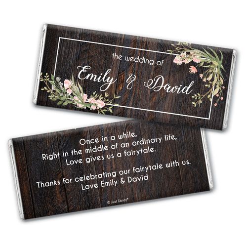 Personalized Rustic Romance Wedding Chocolate Bars