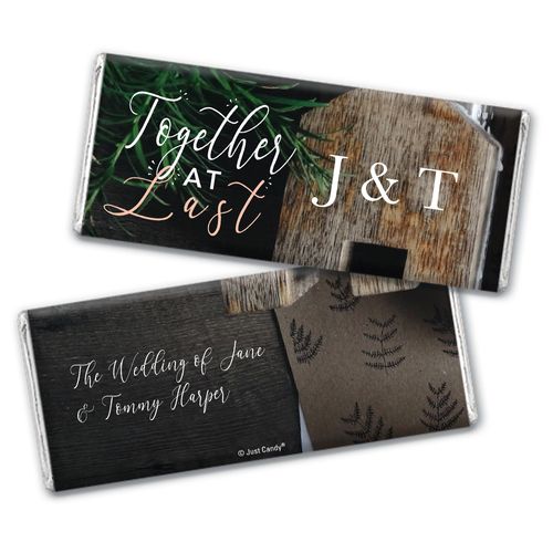 Personalized Together at Last Wedding Chocolate Bar Wrappers