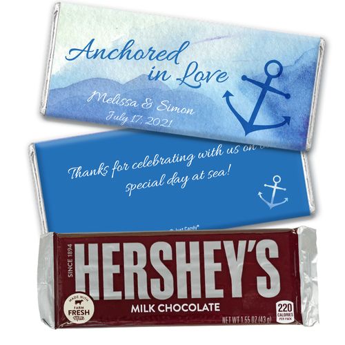 Personalized Anchored in Love Wedding Chocolate Bars