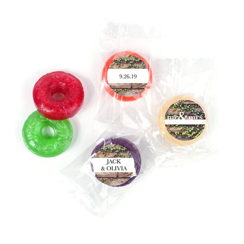 Personalized Wedding Mr. & Mrs. Rustic LifeSavers 5 Flavor Hard Candy